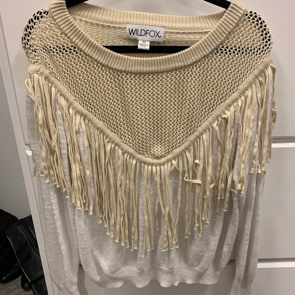 Wild fox fun fringe sweater